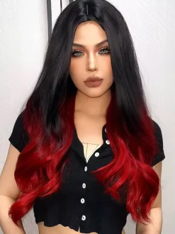 Highlighted Long Curly Hair Wig Middle-parted Full Head Daily Wig For Women 2026