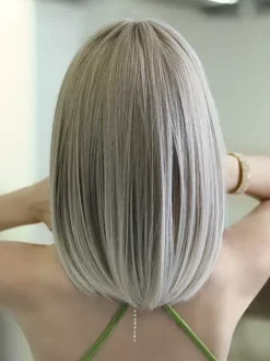 Highlighted Straight Hair Wig Medium-length Lace Front Synthetic Wig For Women 2026
