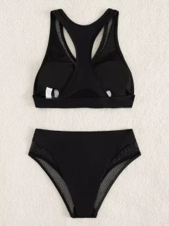 High Waist Bikini Set Women - Athletic Two Piece Swimsuit With V Neck Racerback Top - Summer Beach Vacation Pool Party 2026