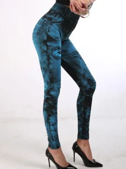 High Waisted Leggings Stretchy Jeans Like Women Bottom