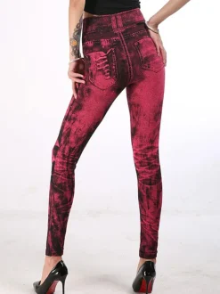 High Waisted Leggings Stretchy Jeans Like Women Bottom