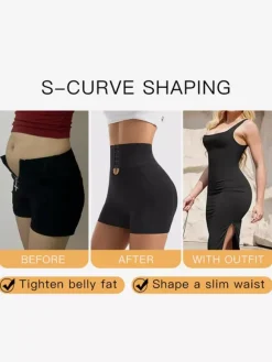 High Waist Hook Eye Tummy Control Hip Lift Shapewear Shorts