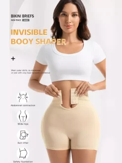 High Waist Hook Eye Tummy Control Hip Lift Shapewear Shorts