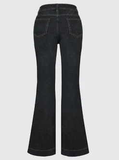 High Waist Jeans Buttons Flared Leg Charming Bottoms