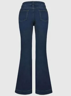 High Waist Jeans Buttons Flared Leg Charming Bottoms