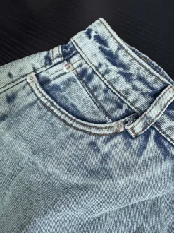 High Waist Raw Fringe Hem Wide Leg Denim Shorts Loose A Line Cutoff Shorts