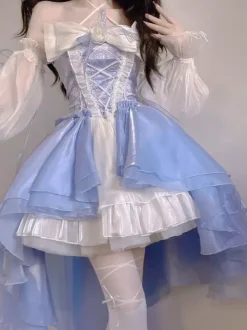 Hime Lolita Dress Sleeveless Sweet Bow Tea Party Lolita Dress