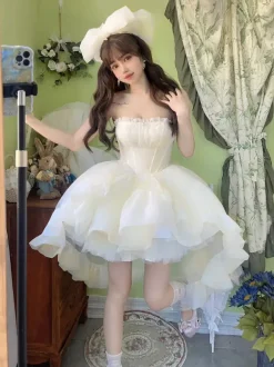 Hime Lolita Dress Polyester Sleeveless Sweet Lolita Tea Party Dress