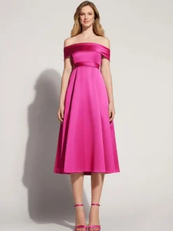Homecoming Dress Tea-Length A-Line Bateau Neck Party Dresses Free Customization