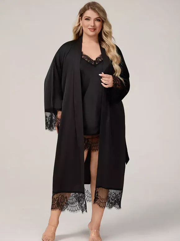 Home Wear V-Neck Long Sleeves Clothes Chiffon Outfit Sexy Sets
