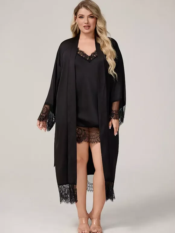 Home Wear V-Neck Long Sleeves Clothes Chiffon Outfit Sexy Sets