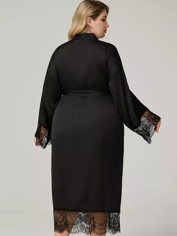 Home Wear V-Neck Long Sleeves Clothes Chiffon Outfit Sexy Sets
