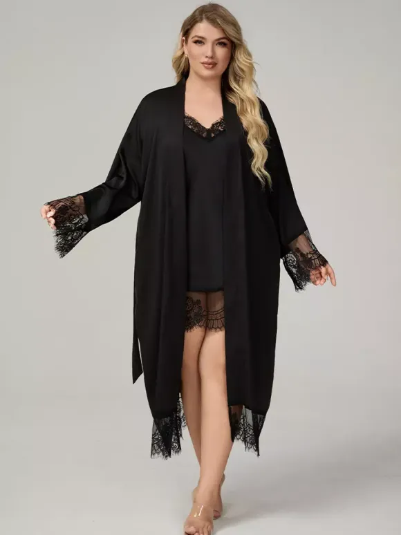 Home Wear V-Neck Long Sleeves Clothes Chiffon Outfit Sexy Sets