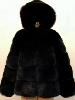 Hooded Faux Fur Coat Winter Short Eco-friendly Fur Jacket For Women 2026