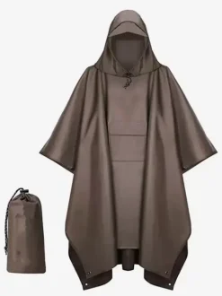 Hooded Hiking Cape Raincoat for Adults