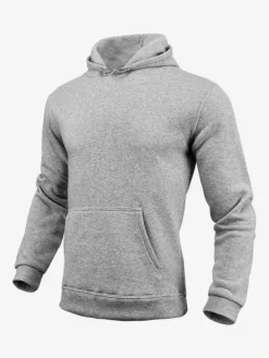 Hoodies For Men Fleece Solid Color Hooded Pullovers Casual Long Sleeves Top