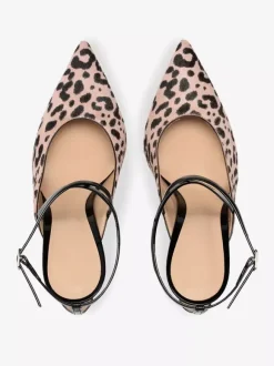 Horse Hair High Heels Pointed Toe Criss Cross Pumps