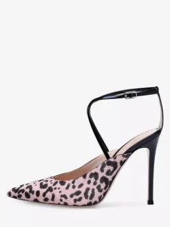 Horse Hair High Heels Pointed Toe Criss Cross Pumps