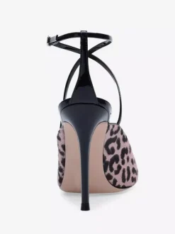 Horse Hair High Heels Pointed Toe Criss Cross Pumps