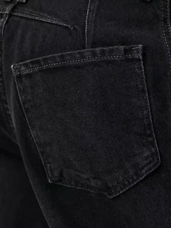 Horseshoe Barrel Jeans For Women - Baggy Wide Leg Washed Denim Trousers With Curved Seam - Spring Streetwear 2026
