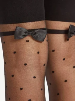 Hosiery For Women Black Sheer Cut Out Nylon Sexy Hosiery
