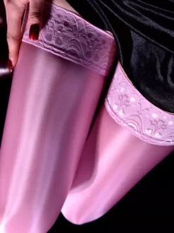 Hosiery Stockings Women White Lace Sheer Black Thigh High Socks