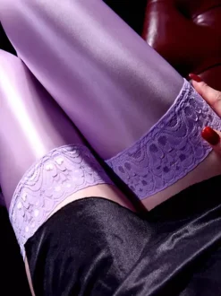 Hosiery Stockings Women White Lace Sheer Black Thigh High Socks