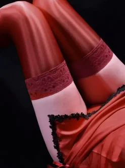 Hosiery Stockings Women White Lace Sheer Black Thigh High Socks