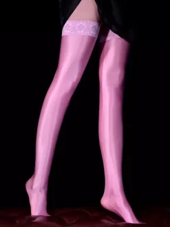 Hosiery Stockings Women White Lace Sheer Black Thigh High Socks