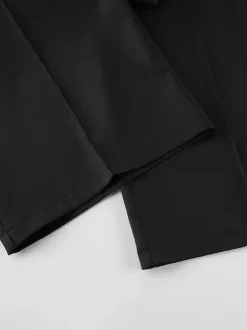 Hourglass Blazer Set For Office Lady - Black Modern Pleated Cinched Waist Tailoring - 2026 Spring Workwear Suit