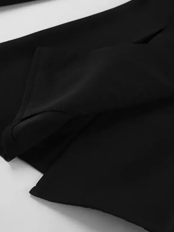 Hourglass Blazer Set For Women - Black Old Money Peplum Suit With Mini Skirt - 2026 Spring Work Event Outfit