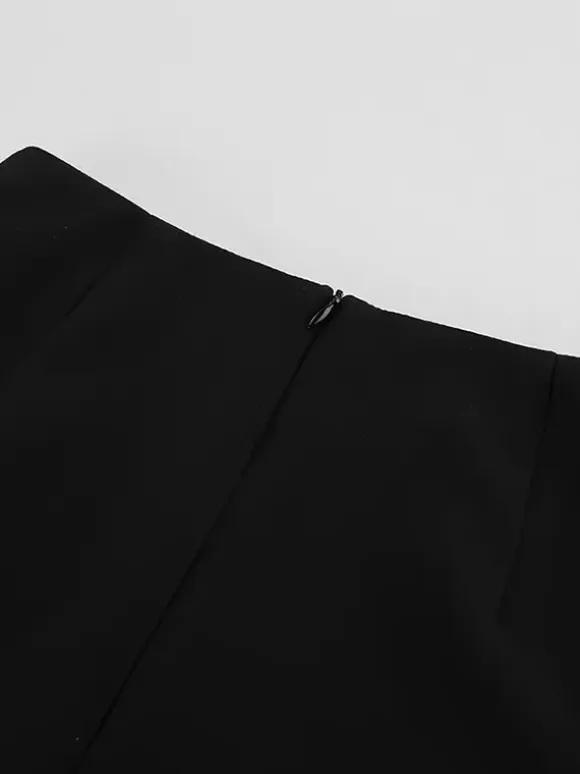 Hourglass Blazer Set For Women - Black Old Money Peplum Suit With Mini Skirt - 2026 Spring Work Event Outfit