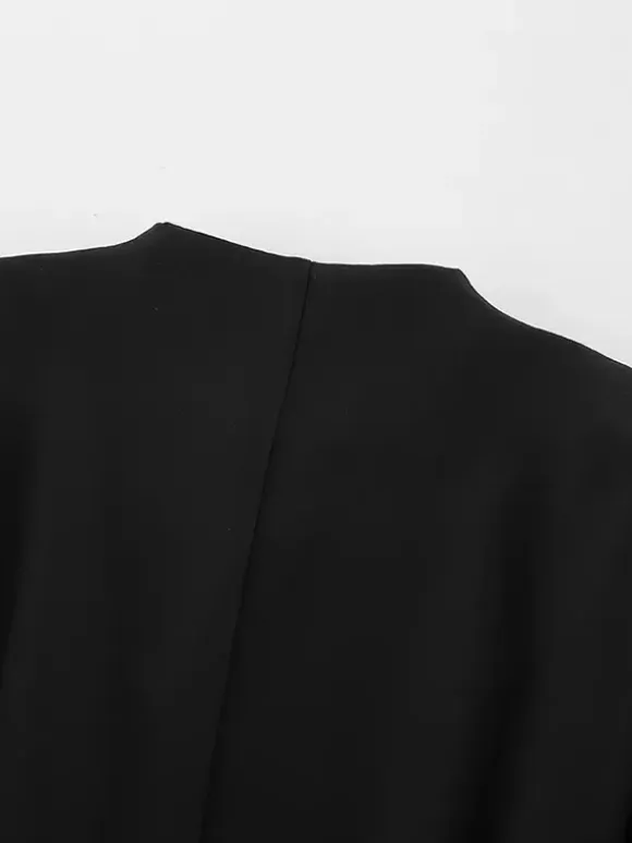 Hourglass Tailored Women's Black Blazer - Structured Shoulder Single-breasted Cinched Jacket - Corporate Core Casual Workwear Outer 2026