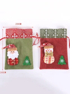 Hunter Green Christmas Gift Bag Polyester Fiber Christmas Holidays Props