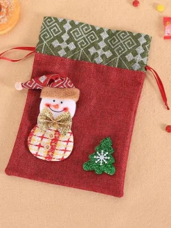 Hunter Green Christmas Gift Bag Polyester Fiber Christmas Holidays Props