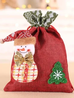 Hunter Green Christmas Gift Bag Polyester Fiber Christmas Holidays Props