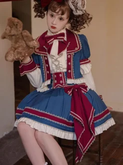 Idol clothes Lolita Blouses Ecru White Lolita Top Long Sleeves Bows Lolita Shirt