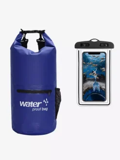 2-in-1 Waterproof Dry Bag With External Zip Pocket & Matching Phone Dry Bag