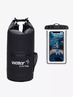 2-in-1 Waterproof Dry Bag With External Zip Pocket & Matching Phone Dry Bag