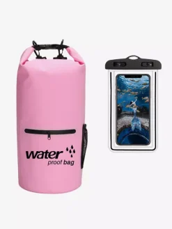 2-in-1 Waterproof Dry Bag With External Zip Pocket & Matching Phone Dry Bag