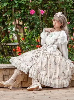 Infanta Lolita SK Light Apricot Bows Lolita Skirts