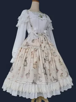 Infanta Lolita SK Light Apricot Bows Lolita Skirts