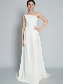 Ivory Bridal Jumpsuit 2026 Floor-Length A-Line Strapless Sleeveless Wedding Jumpsuit Free Customization