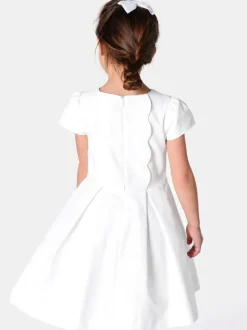 Ivory Cute Short Sleeves Wedding Flower Girl Dress Formal Party Dress
