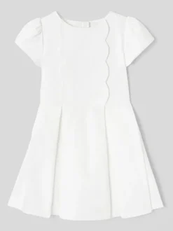 Ivory Cute Short Sleeves Wedding Flower Girl Dress Formal Party Dress