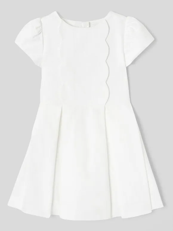 Ivory Cute Short Sleeves Wedding Flower Girl Dress Formal Party Dress