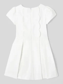 Ivory Cute Short Sleeves Wedding Flower Girl Dress Formal Party Dress