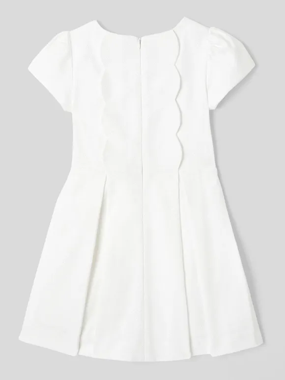 Ivory Cute Short Sleeves Wedding Flower Girl Dress Formal Party Dress