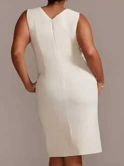 Ivory Mother Dress Lace Satin Half Sleeves Overcoat Jewel Neck Sleeveless Sheath Short Wedding Guest Dresses Outfit Free Customization