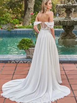 Ivory Bridal Jumpsuit 2026 Sash With Train Mermaid V-Neck Sleeveless Wedding Jumpsuit Free Customization
